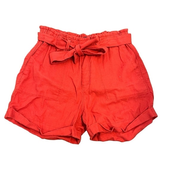 Sanctuary Daily Paperbag Tie Waist Short Red Orange - Picture 1 of 11